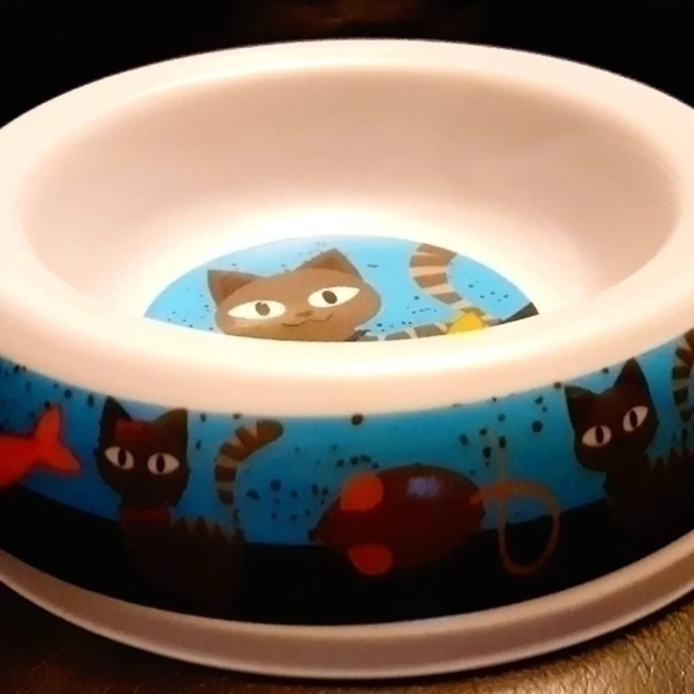 Melamine Fish-N-Kitty Cat Bowl